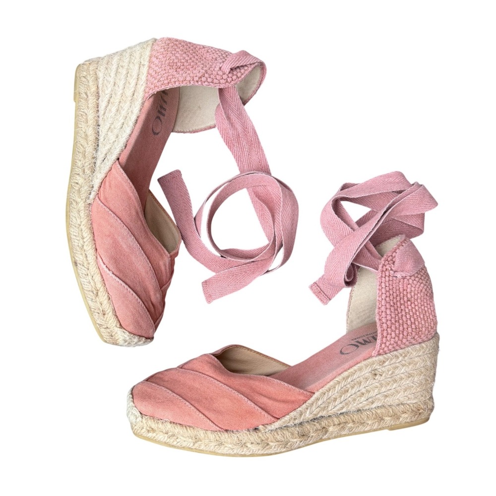 Gaimo Espadrille Wedge Sandal Lace Up Pink Boho Balletcore Cottagecore Vaca 38